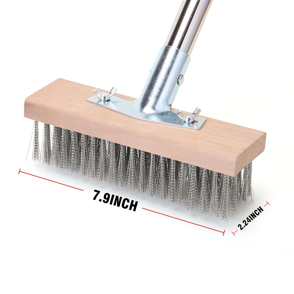 Stainless Steel Wire Scrub Brush with Long Handle