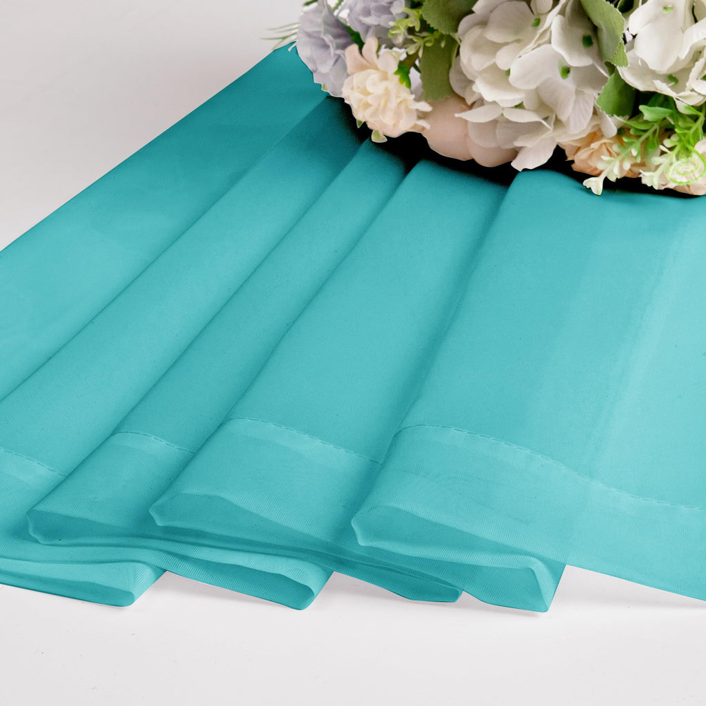 Turquoise Sheer Curtains 36 inch Length 2 Panels (2 Count)