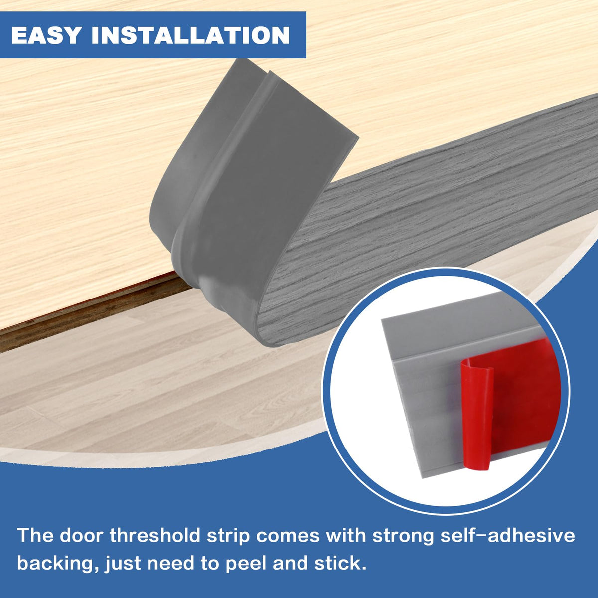 Vinyl Floor Transition Strip Self Adhesive Door Threshold Strip (10 Foot)
