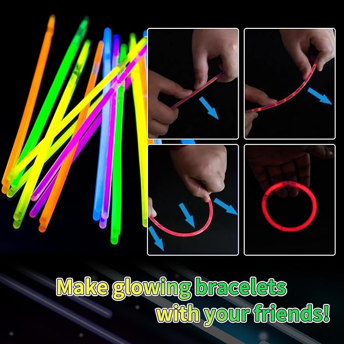 150 Pack 8??Red Glow Sticks Bulk with 150 Connectors Neon Glow In The Dark Party favors Supplies for Holiday Birthday Party Decoration (Red)