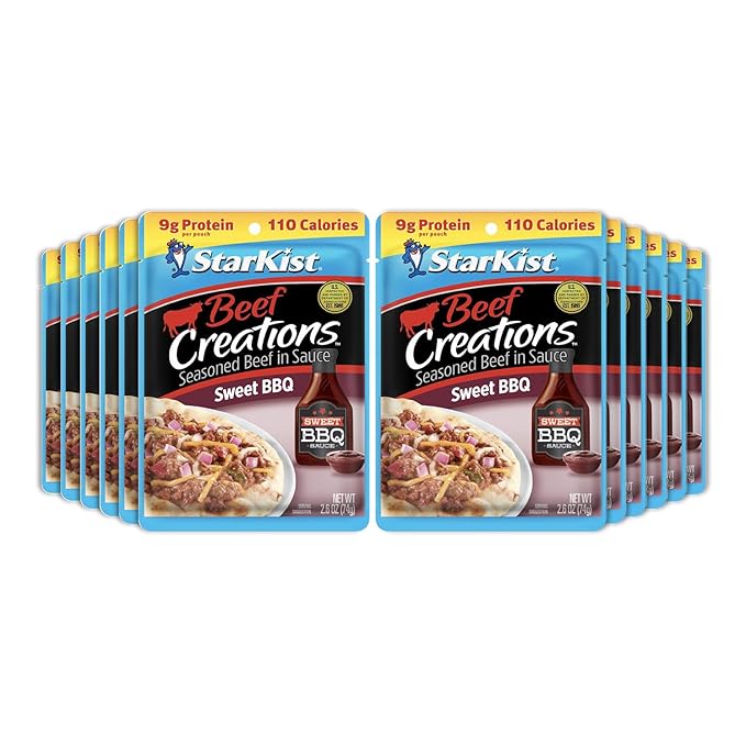 StarKist Beef Creations Sweet BBQ, 2.6 oz Pouch, 12 pack