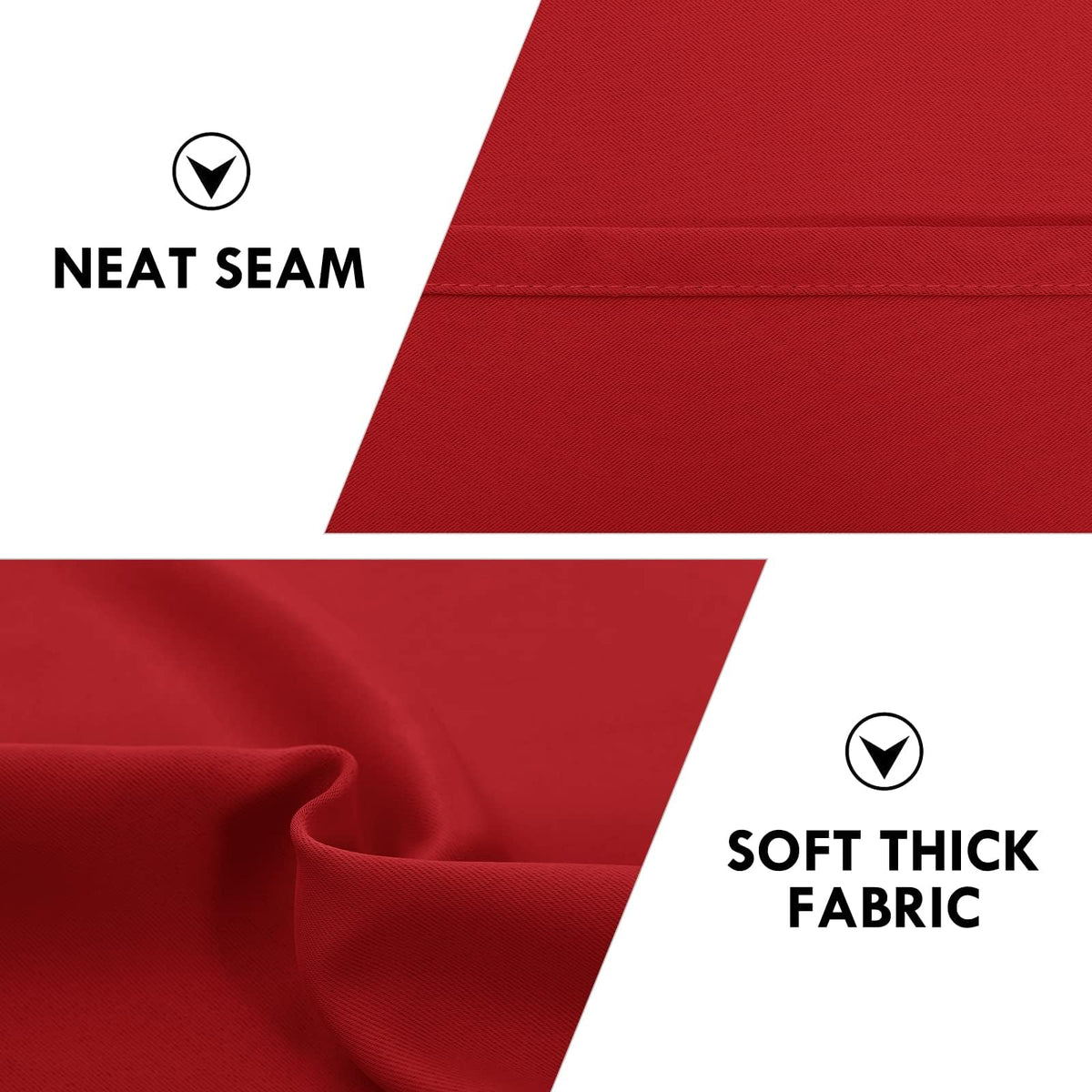 Wide Blackout Curtains for Bedroom Living Room 70 x 84 Inch Long Red