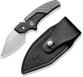 CIVIVI Typhoeus Fixed Blade Knife with Leather Sheath, 2.27" Swedish 14C28N Blade Aluminum Handle