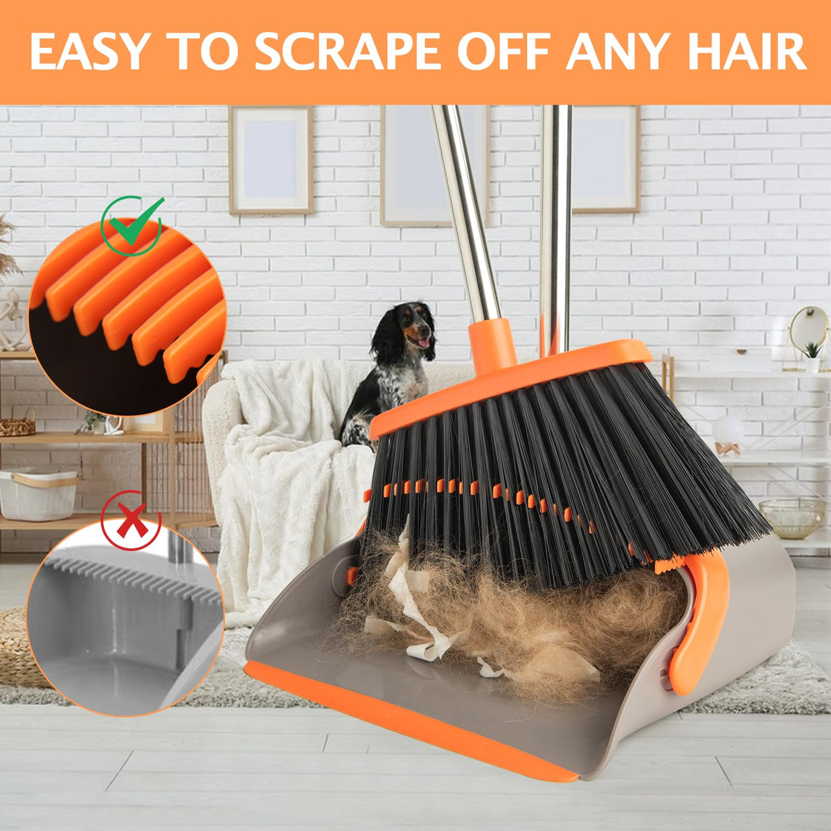 2 Pack Broom and Dustpan Combo Set (2 Count)