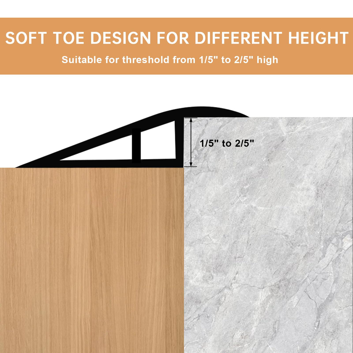 Vinyl Door Threshold Flooring Transition Strip Self Adhesive Carpet Edging Strip for Laminate Doorway Edge Threshold from 1 (6.6 Foot)