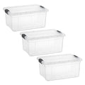11 Quart Clear Plastic Storage Boxes with Lids (3 Count)