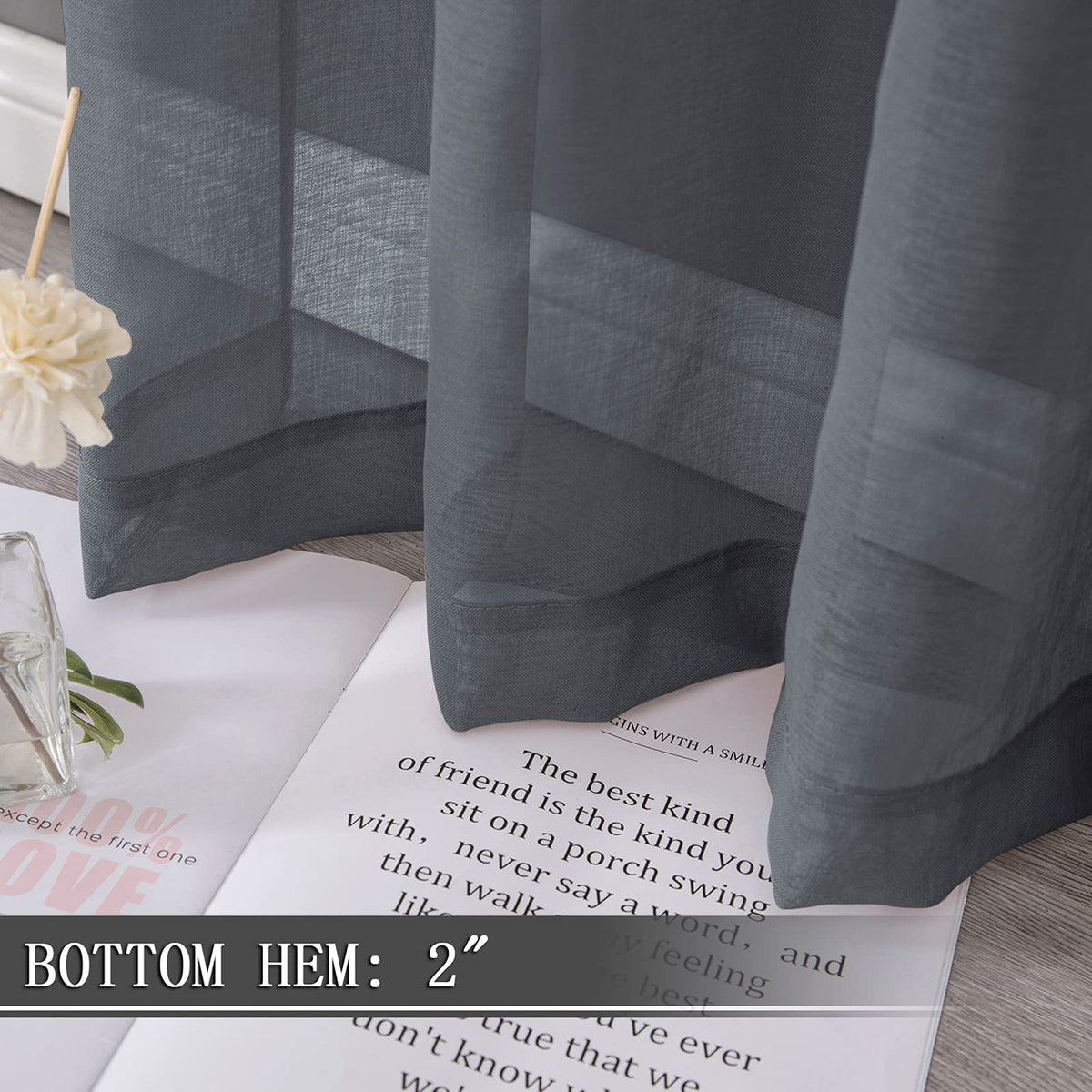 Short Sheer Tier Curtains Linen Textured Half Kitchen Curtain Sheers Light Filtering Rod Pocket Voile Small Curtain for Bathroom