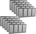Vent Systems 16" x 8" Inch (Overall Dimensions) Pack of 10 - Galvanized - Air Vent Cover Metal Air Return Grill - Built-in Pest Guard Screen - HVAC Vent Duct Cover for Home Improvement