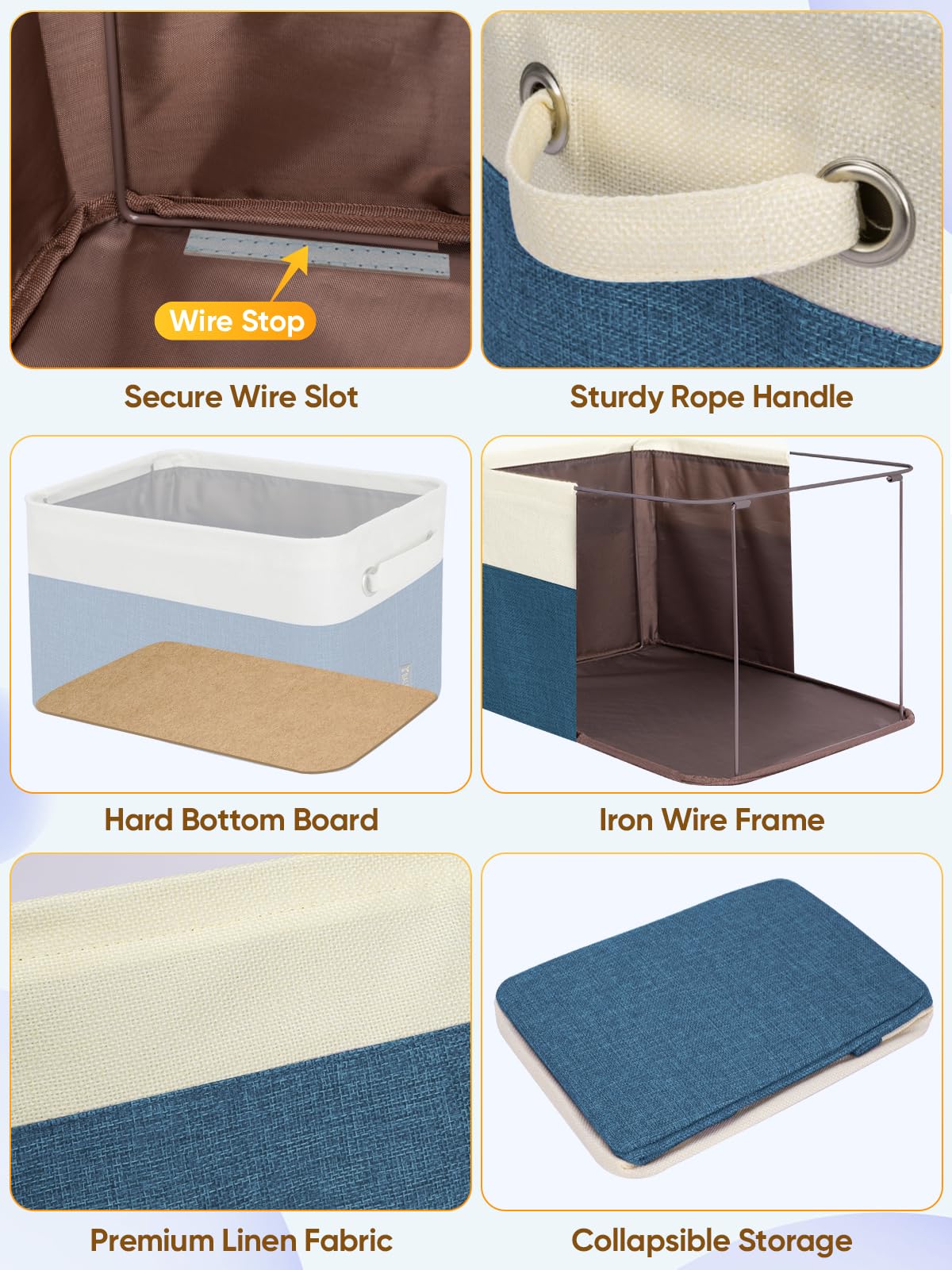 4 Pack Fabric Closet Storage Bins for Shelves (4 Count)