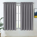 Wide Blackout Curtains for Bedroom Living Room 60 x 63 Inch Long Grey (2 Count)