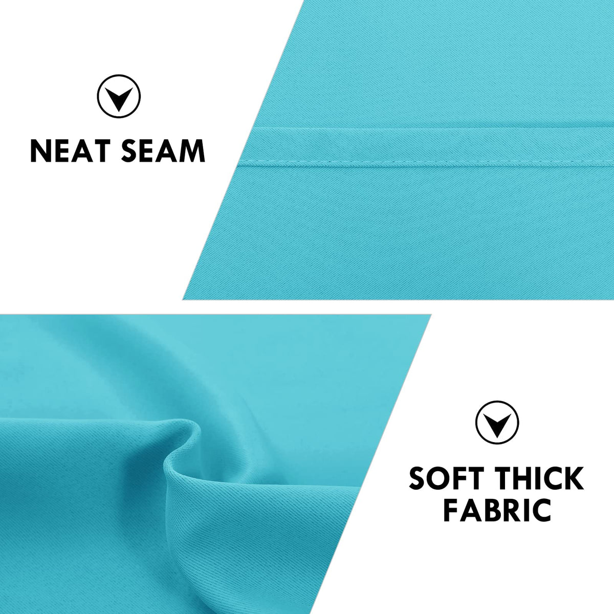 Blackout Curtains for Bedroom Living Room 52 x 54 Inch Long Turquoise (2 Count)