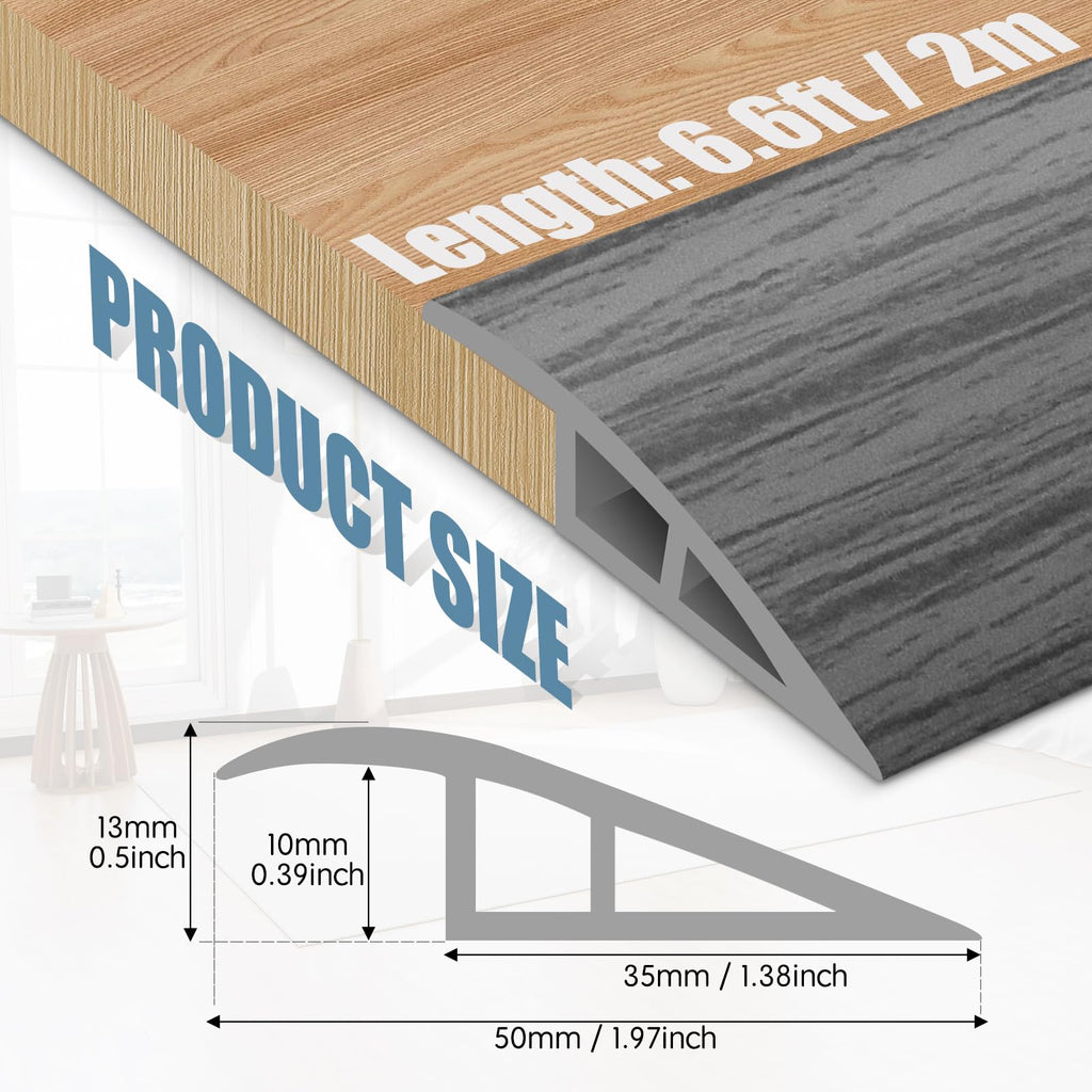 Floor Transition Strip Door Threshold 78" Floor Transition Reducer Trim on The Edges Threshold Strip Self Adhesive Suitable for Doorways