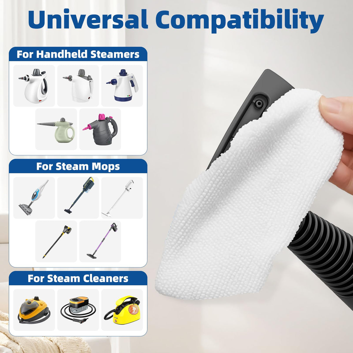 8 Pack Microfiber Steamer Cloth Covers for Steam Mop and Cleaner (8 Count)