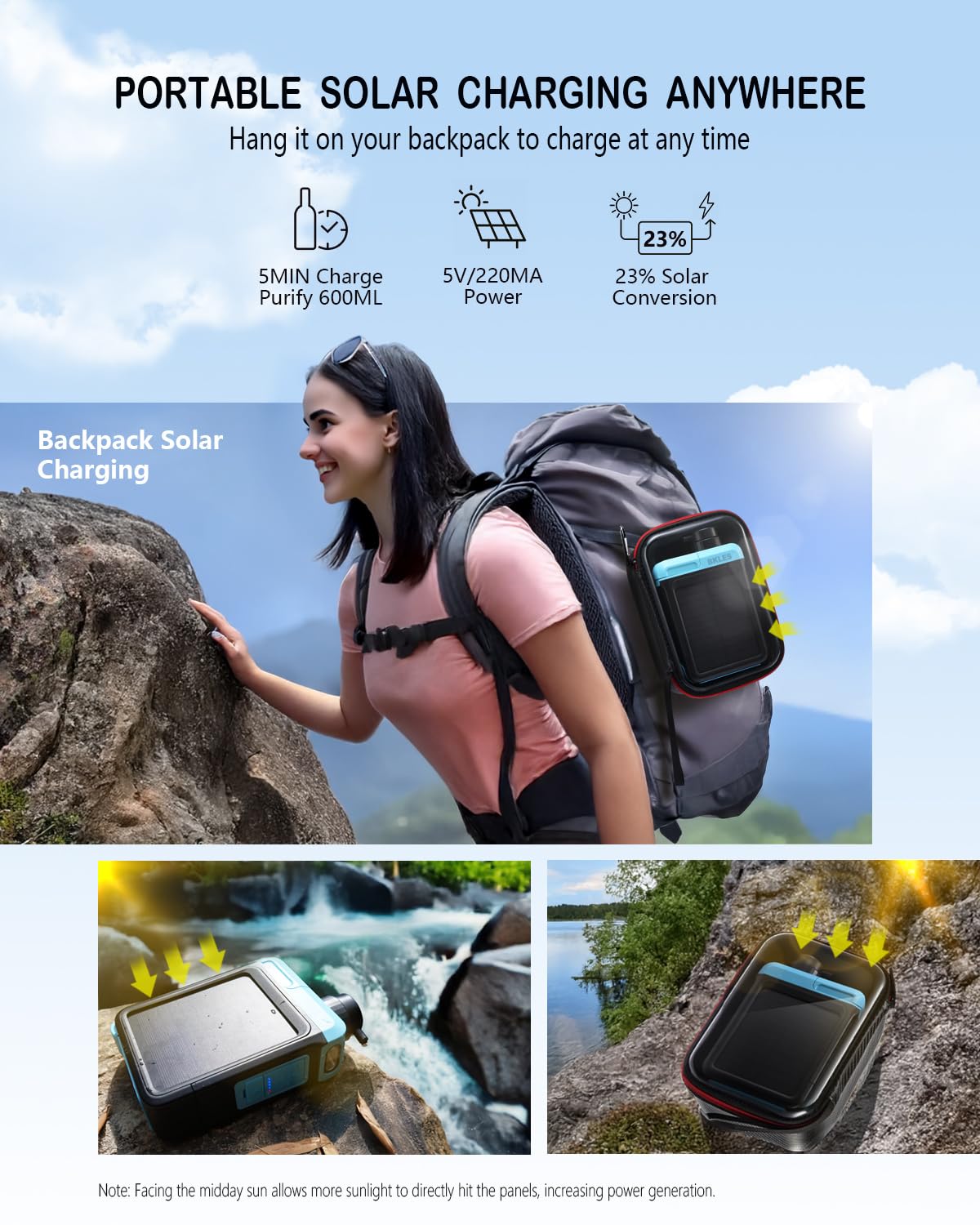 BKLES 3-in-1 Water Filter | Portable Camping Filtration System