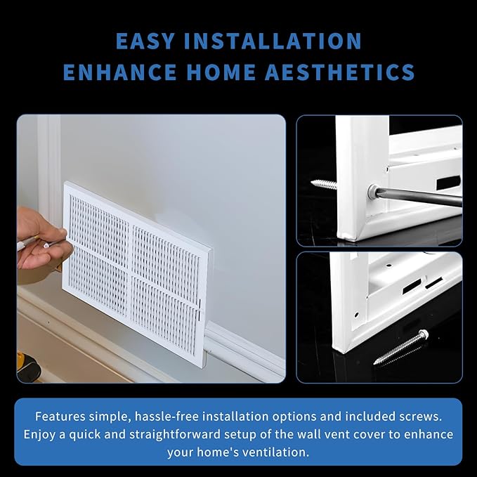 18x6 Vent Register [Duct Opening], Vent Covers for Home Ceiling, Two-Way Ventilation Register, Adjustable Solid Steel Wall Register Vent Cover (18"W x 6"H [Duct Opening])