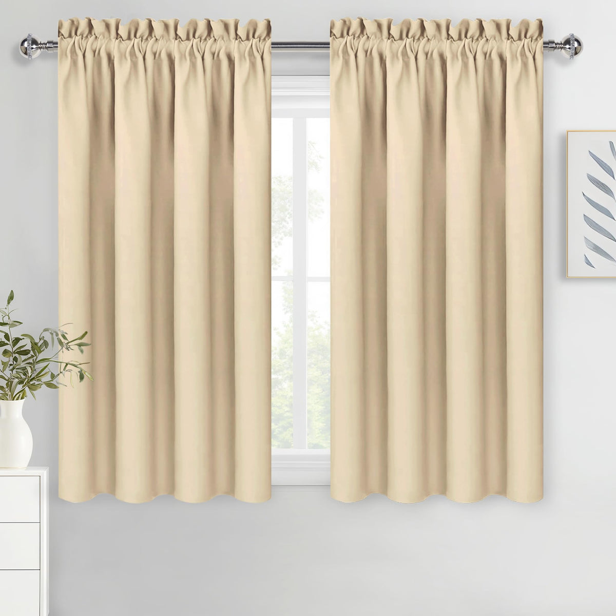Beige Blackout Curtains for Bedroom