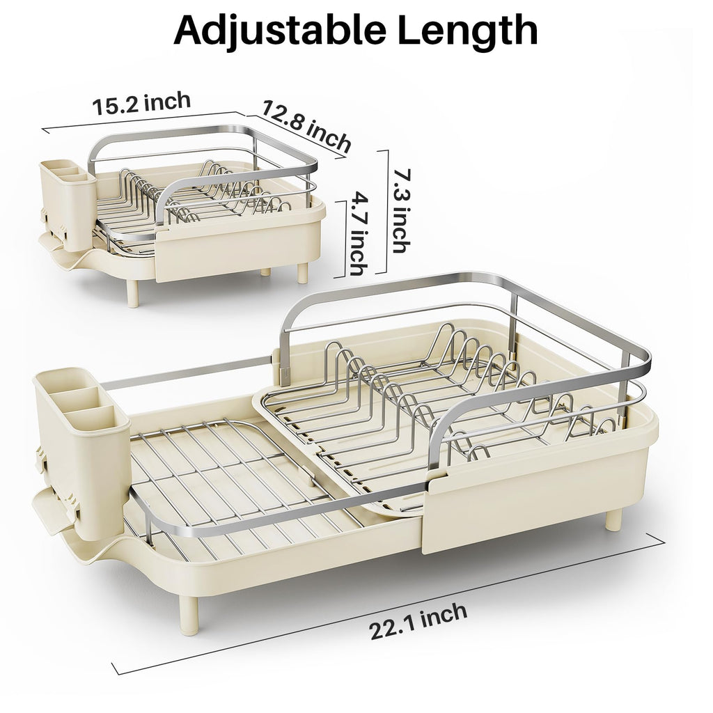 Expandable Dish Drying Rack for Kitchen Counter