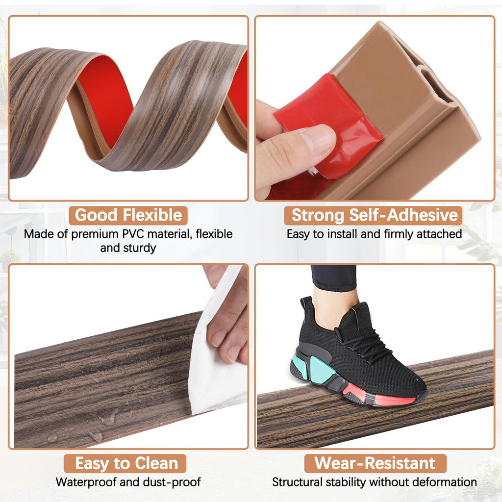 Vinyl Door Threshold Flooring Transition Strip Self Adhesive Carpet Edging Strip for Laminate Doorway Edge Threshold from 3