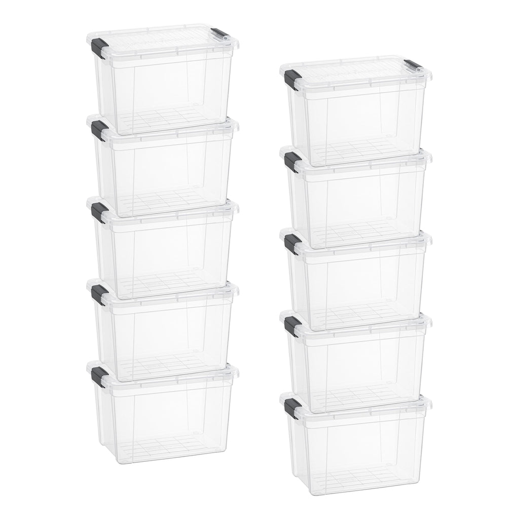 8.7 Quart Clear Plastic Storage Boxes with Lids (10 Count)