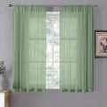 Sheer Curtains Linen Textured Bedroom Curtain Sheers Light Filtering Rod Pocket Voile Curtains for Living Room