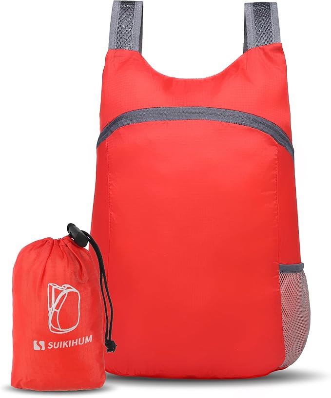 20L Ultra Hiking-Daypack Lightweight Foldable Travel Packable Backpack for Camping Cycling Outdoor,red