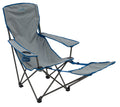 ALPS Mountaineering Escape Lounge Camping Chairs for Adults with Footrest and Adjustable Armrests, Sturdy Steel Frame, Compact Foldable Design, and Carry Bag, Gray/Blue - New