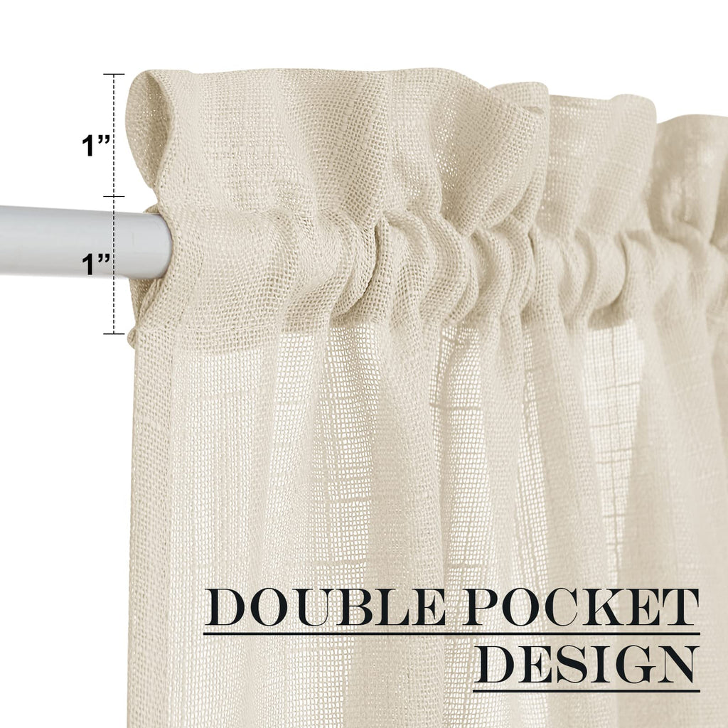 Door Panel Curtains Faux Linen French Curtain