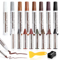 8 Colors Wood Wax Sticks ＆ Wood Markers Furniture Repair Kit (19 Count)