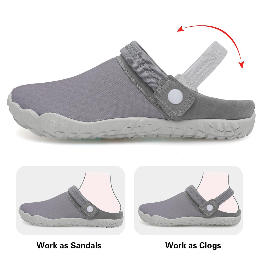 Besroad Slip on Quick Drying Running Sports Fashion Sneakers Water Shoes Summer Outdoor Hiking Shoes for Men Women Grey 9 Women/7.5 Men