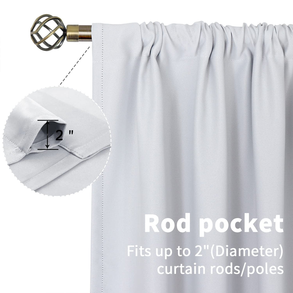 Rod Pocket Room Darkening Curtains 54 Inches Length