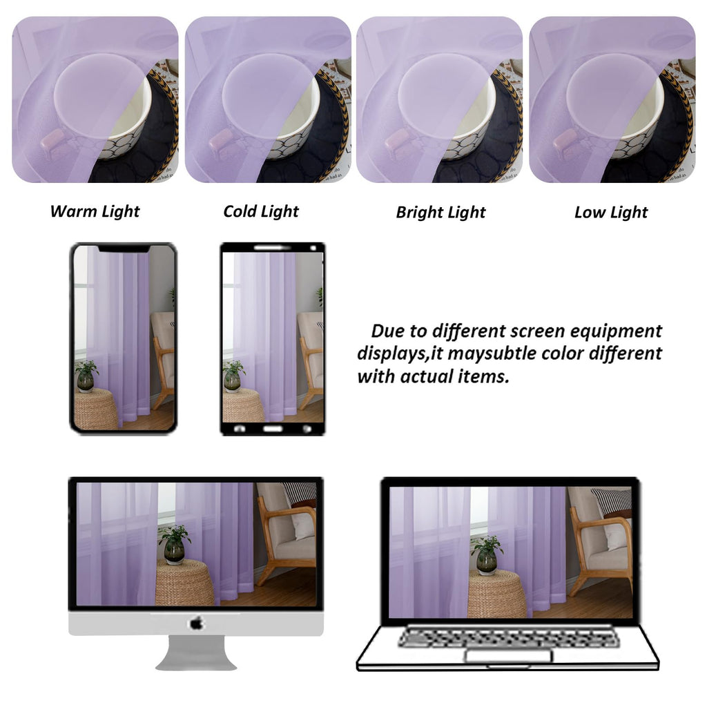 Sheer Lilac Valances for Windows 2 Pack (2 Count)