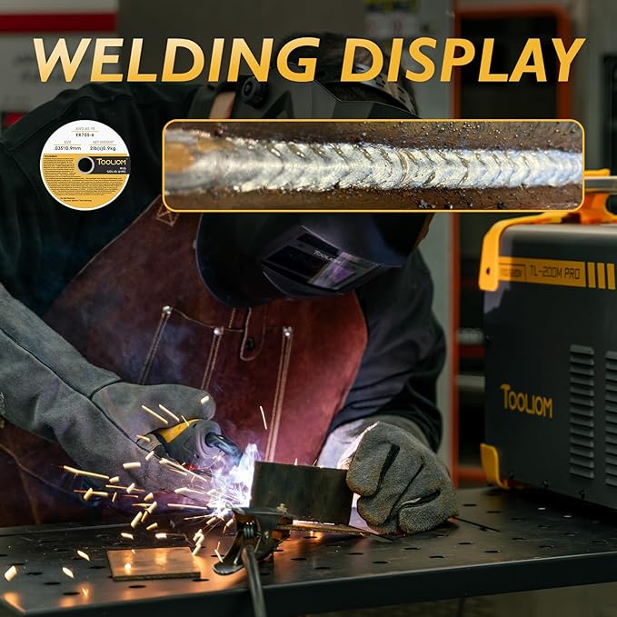 TOOLIOM ER70S-6 .035"(0.9 mm) Mild Steel MIG Solid Welding Wire on 2-Pound Spool Compatible with TL-200M Pro and TL-250M Pro