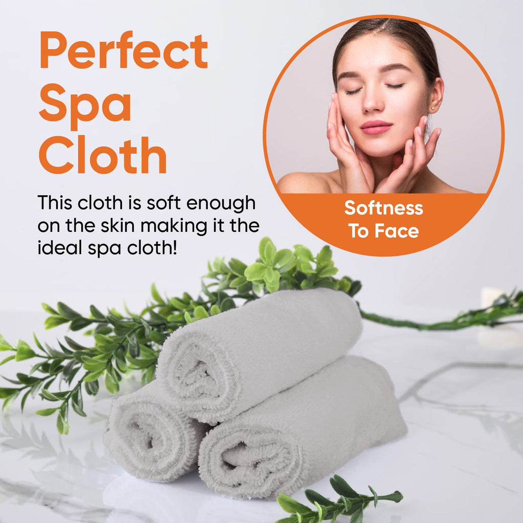 Cotton Terry Washcloths Grey Towels 100% Cotton Cleaning Cloth 16" Rags Wash Clothes for Body and Face (108 Count)