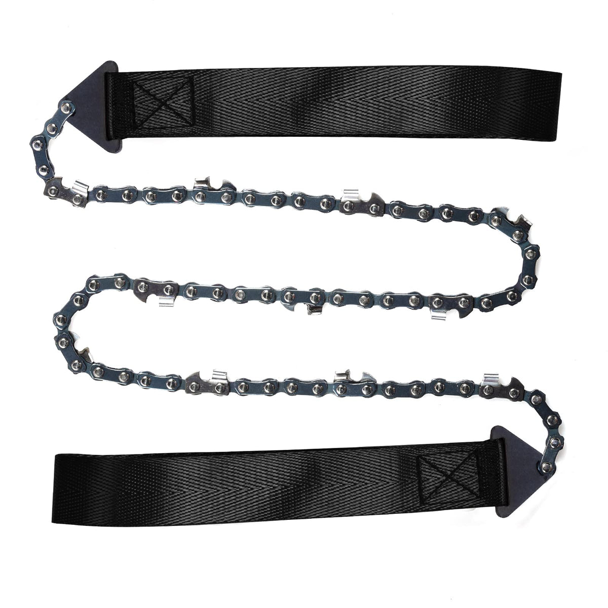 Sucrain Pocket Chainsaw with Paracord Handle, Folding Chain Hand Saw, Emergency Outdoor Survival Gear for Camping, Hunting, Hiking, Cutting Wood & Tree (Black, 11 Teeth, 24'' Long)
