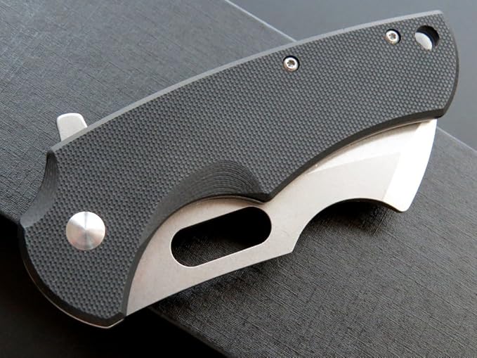 Eafengrow Pocket Knives D2 Blade and G10 Handle Folding Camping Knife Mini Outdoor Pocket Knife Survival Tool (EF13-black)