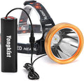 Super Bright Headlamp Rechargeable LED Headlight with Battery, High Power Waterproof Spotlight Flashlight Torch, Coon Hunting Light for Outdoor Camping, Hiking, Fishing, Running, Garden Work