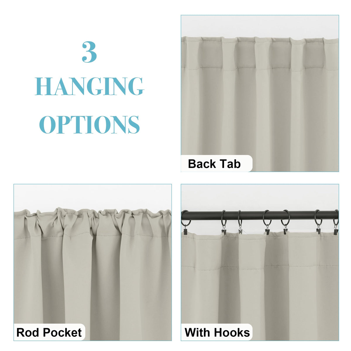 Curtains 72 inches Long for Bedroom (2 Count)
