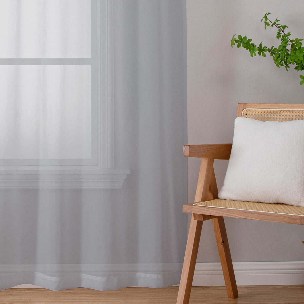 Light Grey Sheer Curtains 120 Inches Long (2 Count)