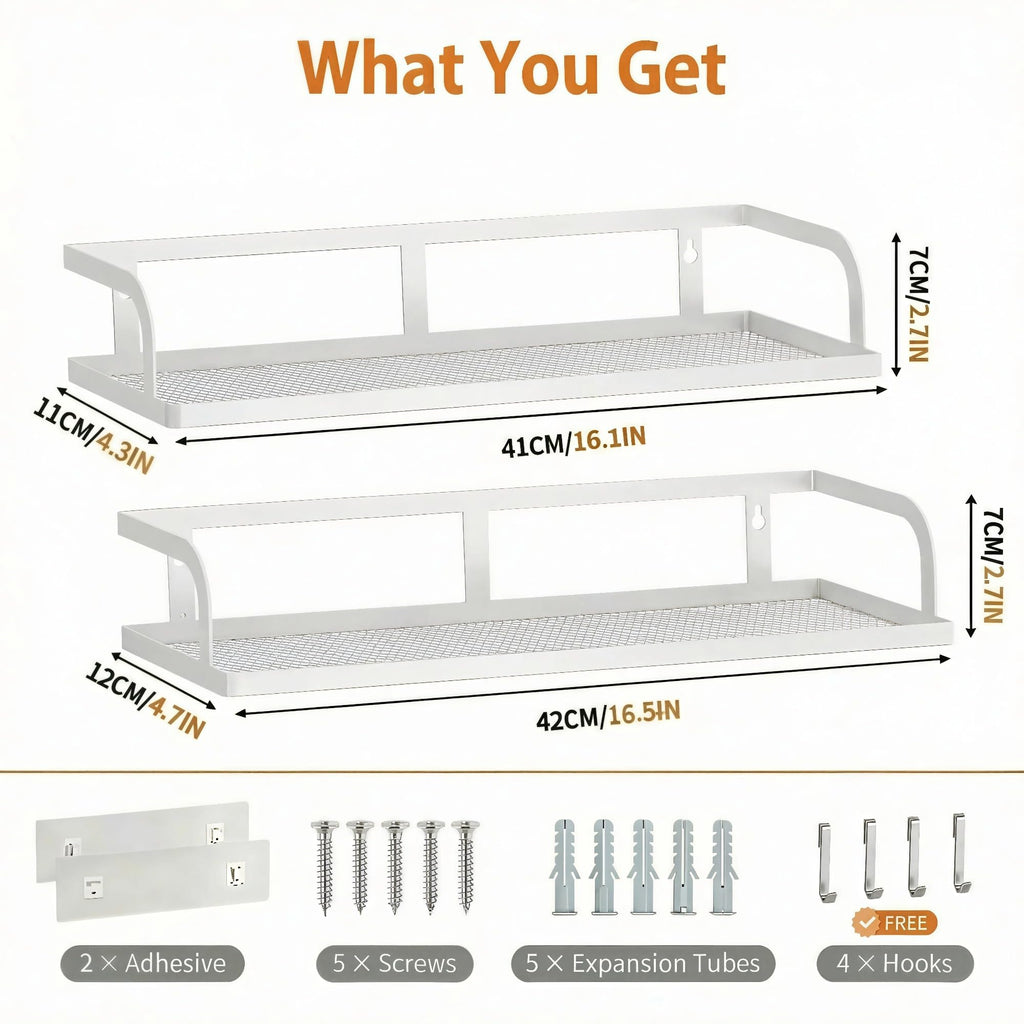2 Pack 16.5" Extra Long Slim Hollowout Shower Caddy (2 Count)