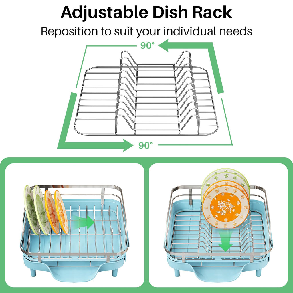Expandable Dish Drying Rack for Small Kitchen Counter