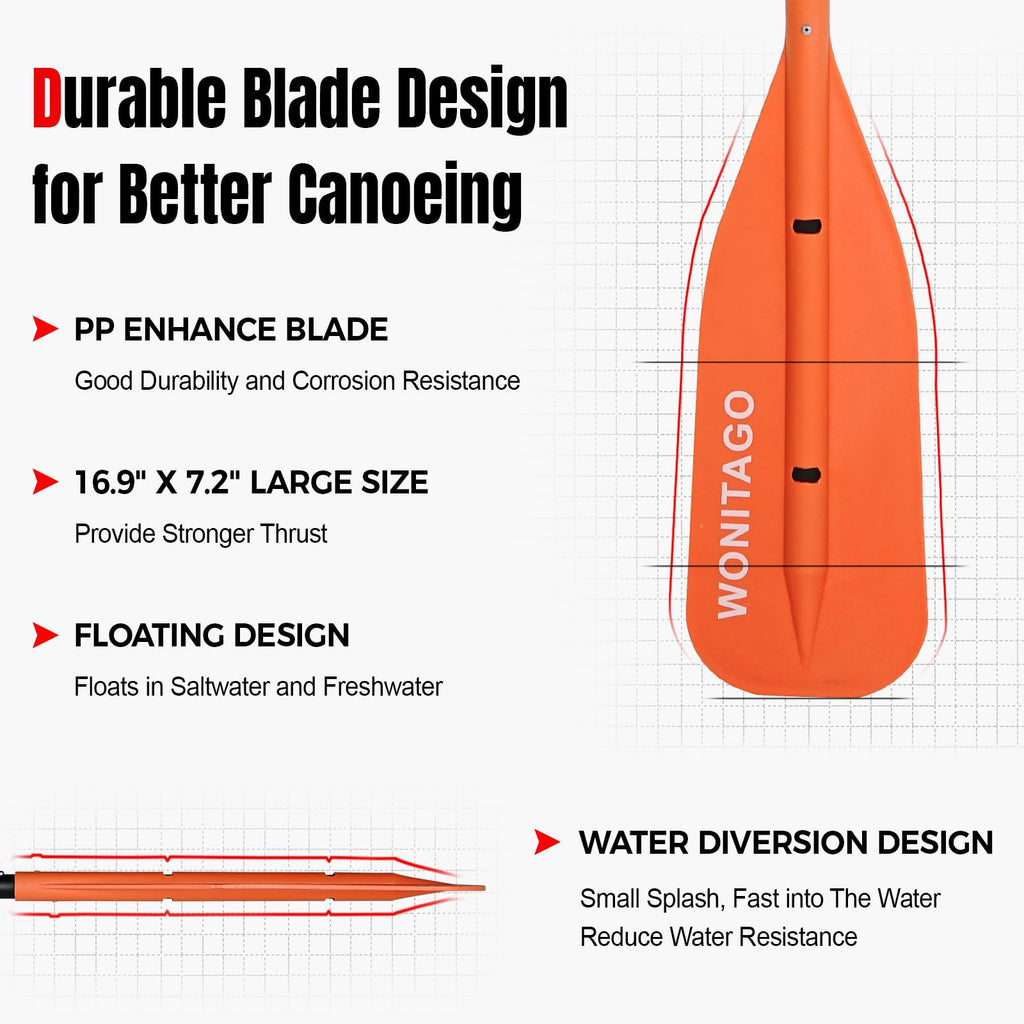 WONITAGO Canoe Paddle - 5 FT, Adjustable, Collapsible