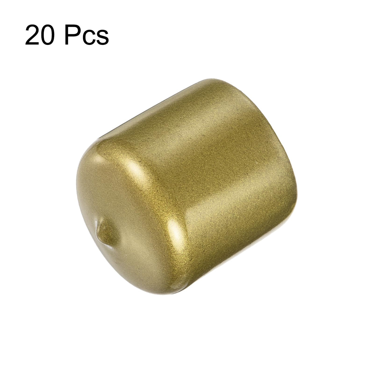 20pcs Rubber End Caps 31mm ID Vinyl Round Tube Bolt Cap Cover Thread Protectors Gold