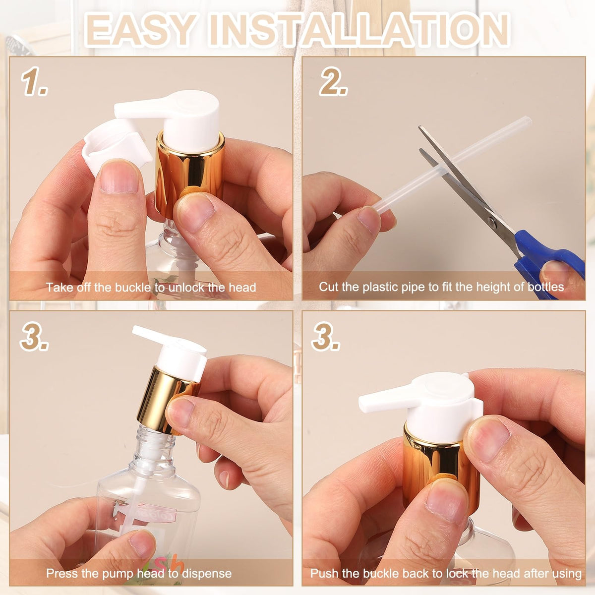 4 Pcs Soap Dispenser Pump Heads (4 Count)