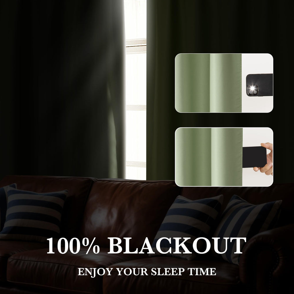 100% Blackout Short Curtains for Small Window (2 Count)