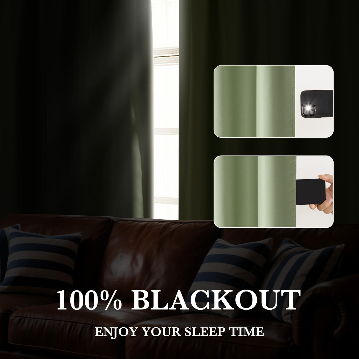 100% Blackout Short Curtains for Small Window (2 Count)