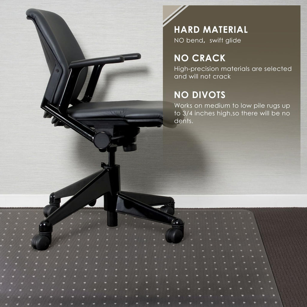 Heavy Duty Office Chair Mat for Carpet 32" x 55" Hard Material