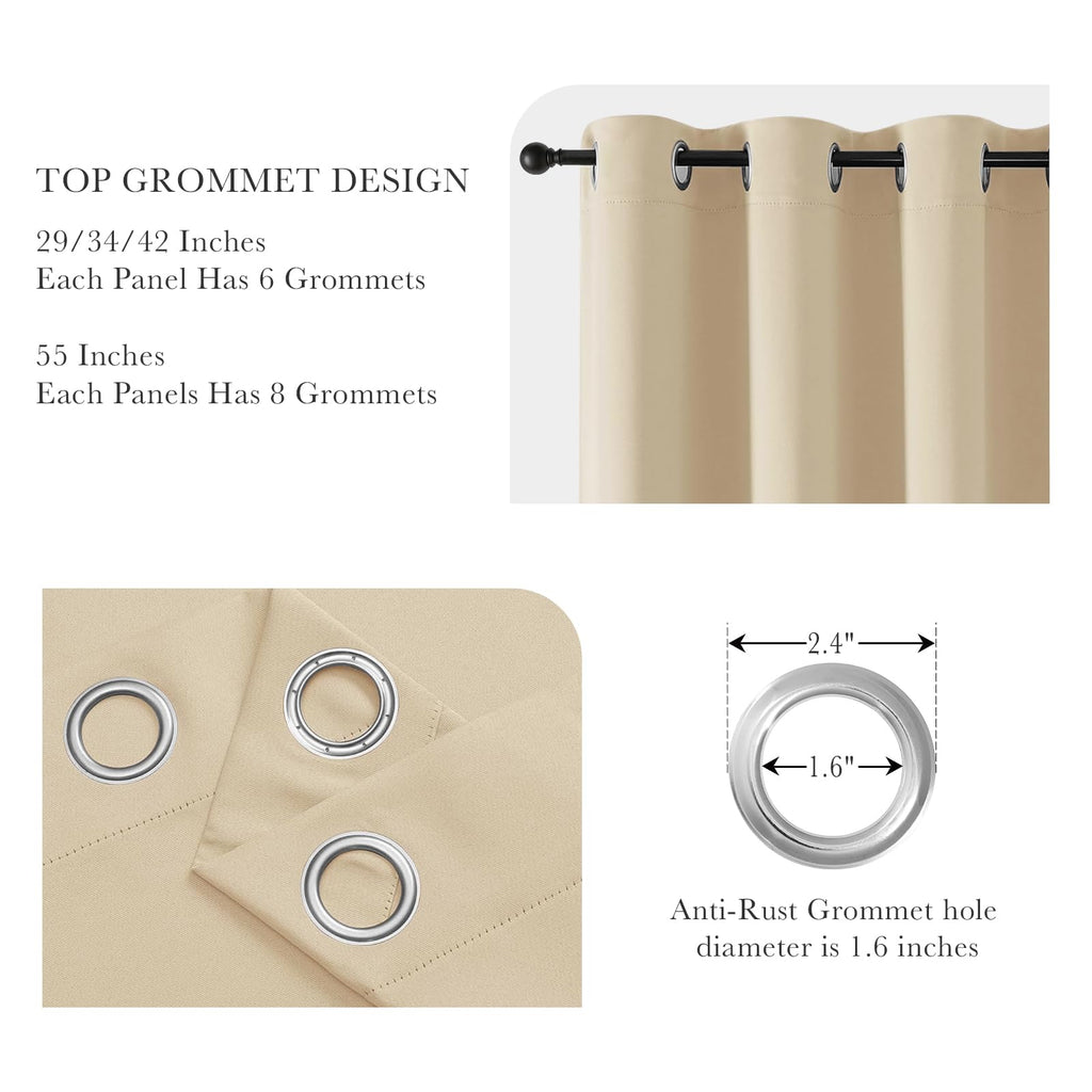 Beige Window Curtains (2 Count)