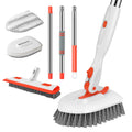 4-in-1 Tile Tub Floor Scrubber with Floor Scrub Brush, Orange