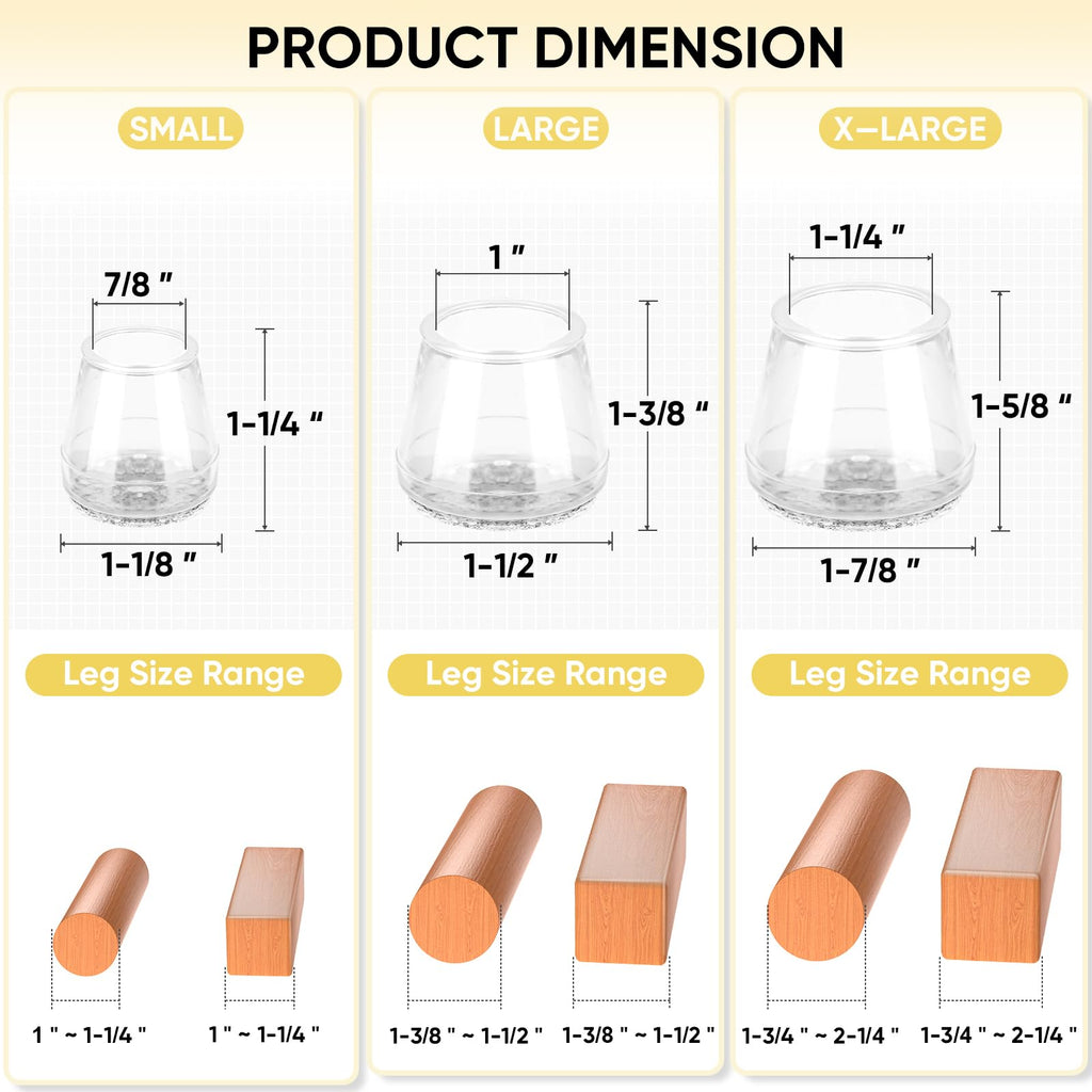 Silicone Chair Leg Floor Protectors (16 Count)