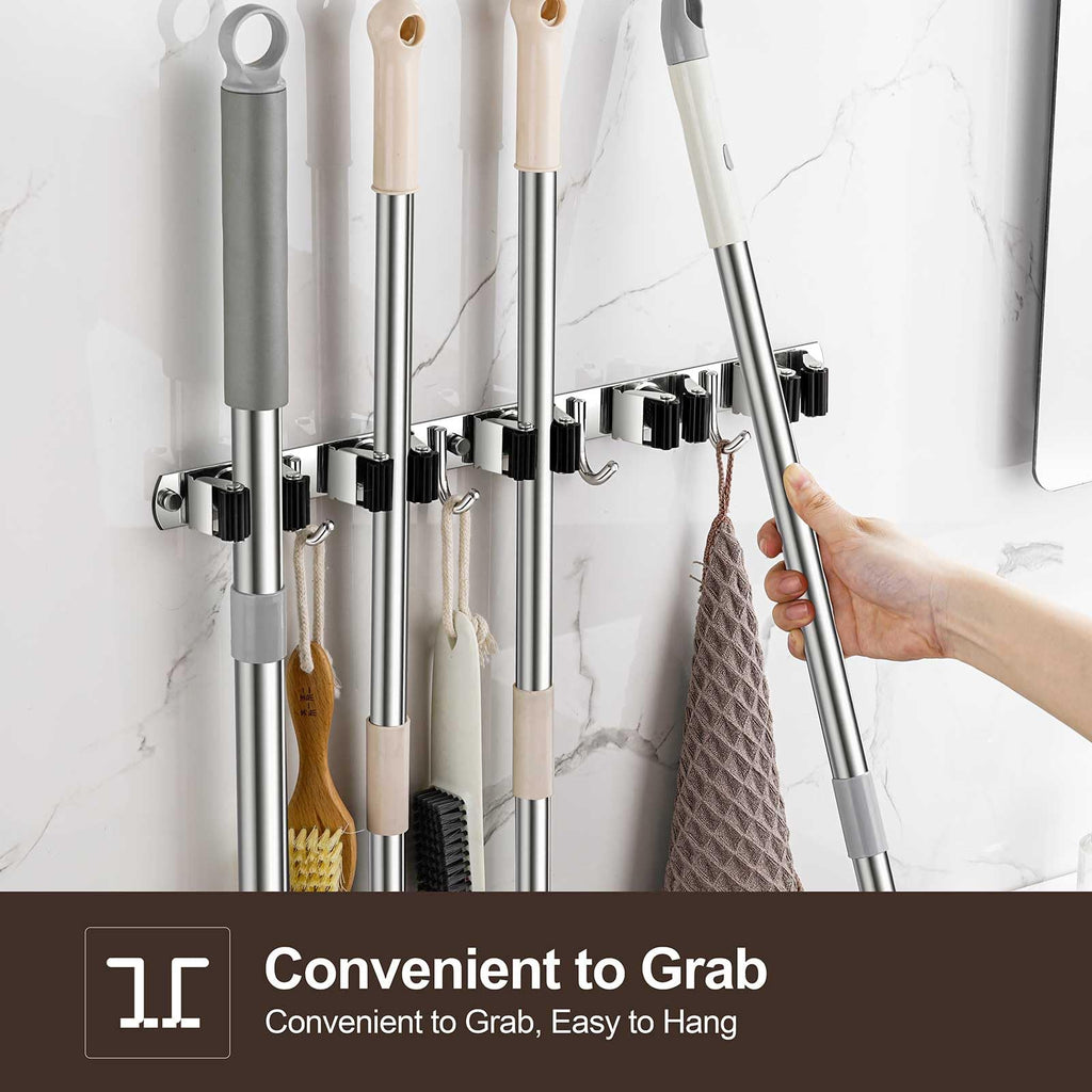 2 Pack Broom Holder Wall Mount (2 Count)